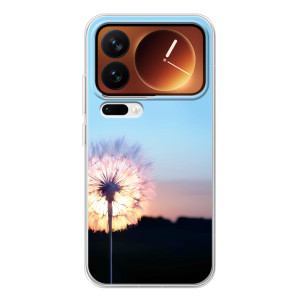 Силиконовый Чехол с одуванчиками на Xiaomi 17 Pro – Закат с одуванчиком