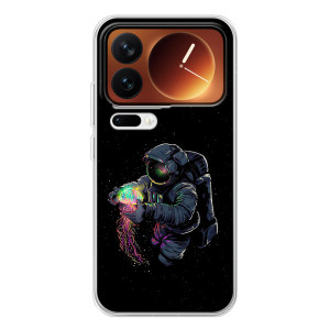 Силіконовый Чохол з принтом "Космонавти" на Xiaomi 17 Pro – В руках земля