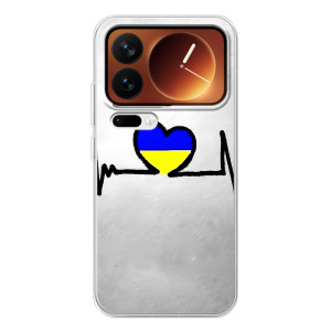 Силиконовый Чехол на Xiaomi 17 Pro (Я-Украина) – Украинская кардиограмма