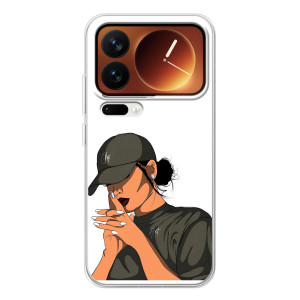 Силиконовый Чехол на Xiaomi 17 Pro с картинкой Стильных Девушек – В зеленом