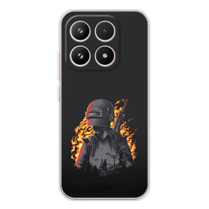 Силиконовый чехол с картинкой "Герой Pubg" на Xiaomi 17 – В огне