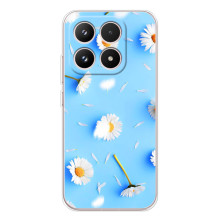 Чохол з Квітами для Xiaomi 17 (ромашки на блакитному)