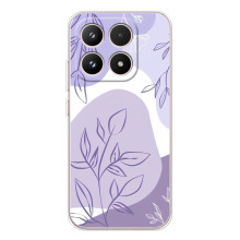 Силиконовый чехол с принтом в цветах на Xiaomi 17 (Фиолетовый дизайн)