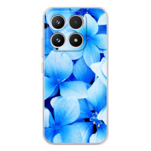 Силіконовий бампер з принтом (квіточки) на Кіаомі 17 (Сині квіти)