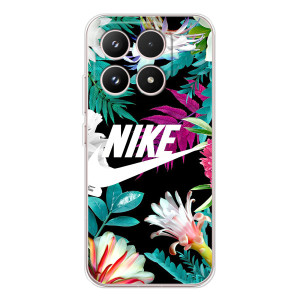 Силиконовый Чехол на Xiaomi 17 с картинкой Nike (Цветочный Nike)