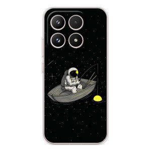Силиконовый Чехол с принтом "Космонавты" на Xiaomi 17 – Космонавт на рыбалке
