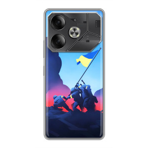 Чехол с украинским воином на Xiaomi 18 Pro Max – Украинский прапор