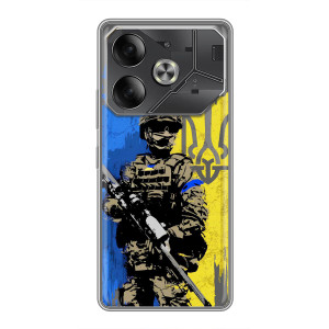 Чехол с украинским воином на Xiaomi 18 Pro Max – Воин с гербом