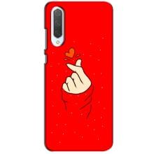 Чехлы (Знак сердечка) на Xiaomi CC9 – Сердце на красном