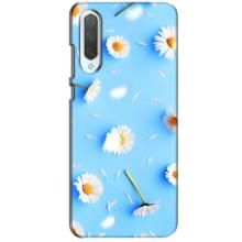 Чехол с Цветами для Xiaomi CC9 – ромашки на голубом