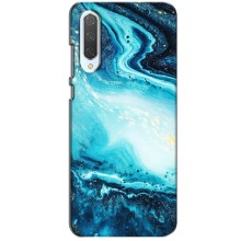 Мраморный чехол на Xiaomi CC9 (VPrint) (Голубой мрамор)