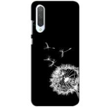 Силиконовый Чехол с одуванчиками на Xiaomi CC9 – Одуванчик на чёрном