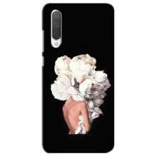 Чехлы (ART) Цветы на Xiaomi Mi CC9e (VPrint) (Белые цветы)