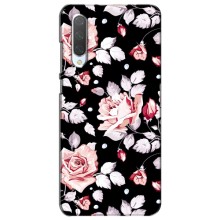 Чехлы с Цветами для Xiaomi Mi CC9e (VPrint) (Цветочки на черном)