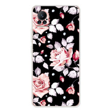 Чехлы с Цветами для Xiaomi Civi 1S (VPrint) (Цветочки на черном)