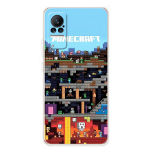 Чехол Майнкрафт на Xiaomi Civi 1S (AlphaPrint) Minecraft (фон Minecraft)