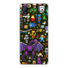 Чехол Майнкрафт на Xiaomi Civi 1S (AlphaPrint) Minecraft (Коллаж Майнкрафт)