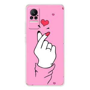Чехол с принтом для Xiaomi Civi 1S (AlphaPrint - Знак сердечка)