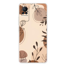 Чехол с цветочным принтом на Сиви 1С (Коричневые цветы)