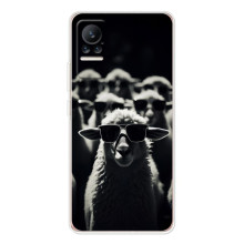 Чехол с принтом стильные животные для Сиви 1С (Овечка в очках)