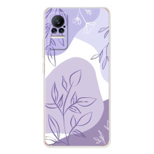 Силиконовый чехол с принтом в цветах на Xiaomi Civi 1S – Фиолетовый дизайн