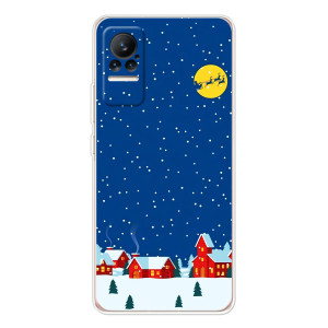 Силиконовый бампер на рождество для Xiaomi Civi 1S (Город в снегу)