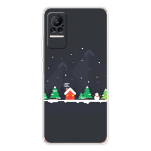 Силиконовый бампер на рождество для Xiaomi Civi 1S (Город зимний)
