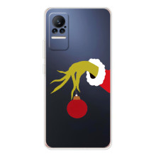 Зимние Чехлы для Сиви 1С - прозрачный фон – Гринч с игрушкой