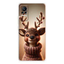 Яркий чехол для Xiaomi Civi 1S с Зимними Оленятами – Олень в свитере