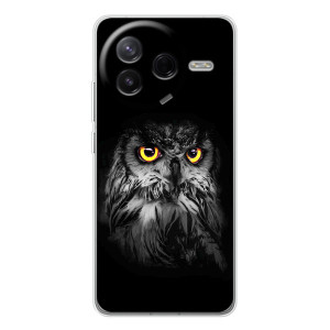 Чехлы с принтом СОВЫ для Xiaomi Civi 4Pro – Сова на чёрном