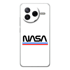 Силиконовый бампер с принтом "Наса" на Xiaomi Civi 4Pro – NASA на белом фоне