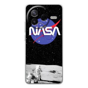 Силиконовый бампер с принтом "Наса" на Xiaomi Civi 4Pro – Nasa на луне