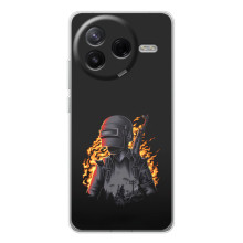 Силиконовый чехол с картинкой "Герой Pubg" на Xiaomi Civi 4Pro (В огне)