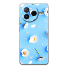 Чехол с Цветами для Xiaomi Civi 4Pro (ромашки на голубом)