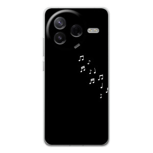 Чехол с картинками на черном фоне для Xiaomi Civi 4Pro – Ноты