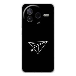 Чехол с картинками на черном фоне для Xiaomi Civi 4Pro – Самолетик