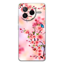 Чехол с принтом САКУРЫ на Xiaomi Civi 4Pro – Бабочки на сакуре