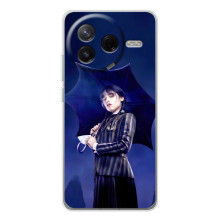 Чехлы Венсдей на Xiaomi Civi 4Pro Уэнсдей (AlphaPrint) (Уэнздей с зонтом)