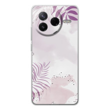 Чохол з квітковим принтом на Сіві 4Про (Фіолетове листя)