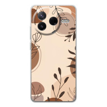 Чохол з квітковим принтом на Сіві 4Про (Коричневі квіти)