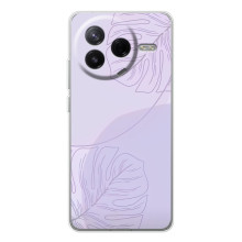 Чохол квітковий дизайн для Xiaomi Civi 4Pro – Монстера фіолетова