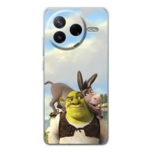 Чехол с мультфильмом Шрек на Xiaomi Civi 4Pro – Шрек и осел