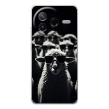 Чехол с принтом стильные животные для Сиви 4Про (Овечка в очках)