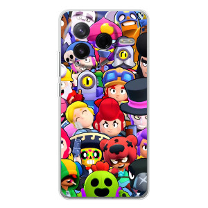 Силиконовый Чехол на Xiaomi Civi 4Pro с картинкой Brawl Stars (Персонажи)