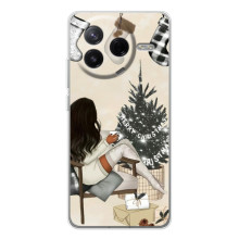 Рождественские, Праздничные Чехлы для Сиви 4Про (Девушка с елкой)