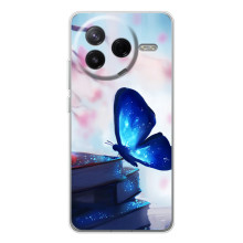 Силиконовый бампер с картинкой животных для Xiaomi Civi 4Pro (Бабочка синяя)