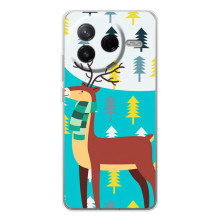 Силиконовый бампер с картинкой животных для Xiaomi Civi 4Pro (Олень с шарфом)