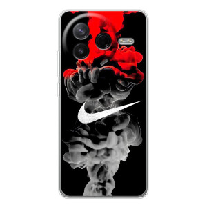 Силиконовый Чехол на Xiaomi Civi 4Pro с картинкой Nike (Nike дым)