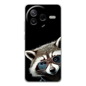 Силиконовый Чехол с Енотами на Xiaomi Civi 4Pro – Стильный Енот