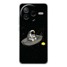 Силиконовый Чехол с принтом "Космонавты" на Xiaomi Civi 4Pro – Космонавт на рыбалке